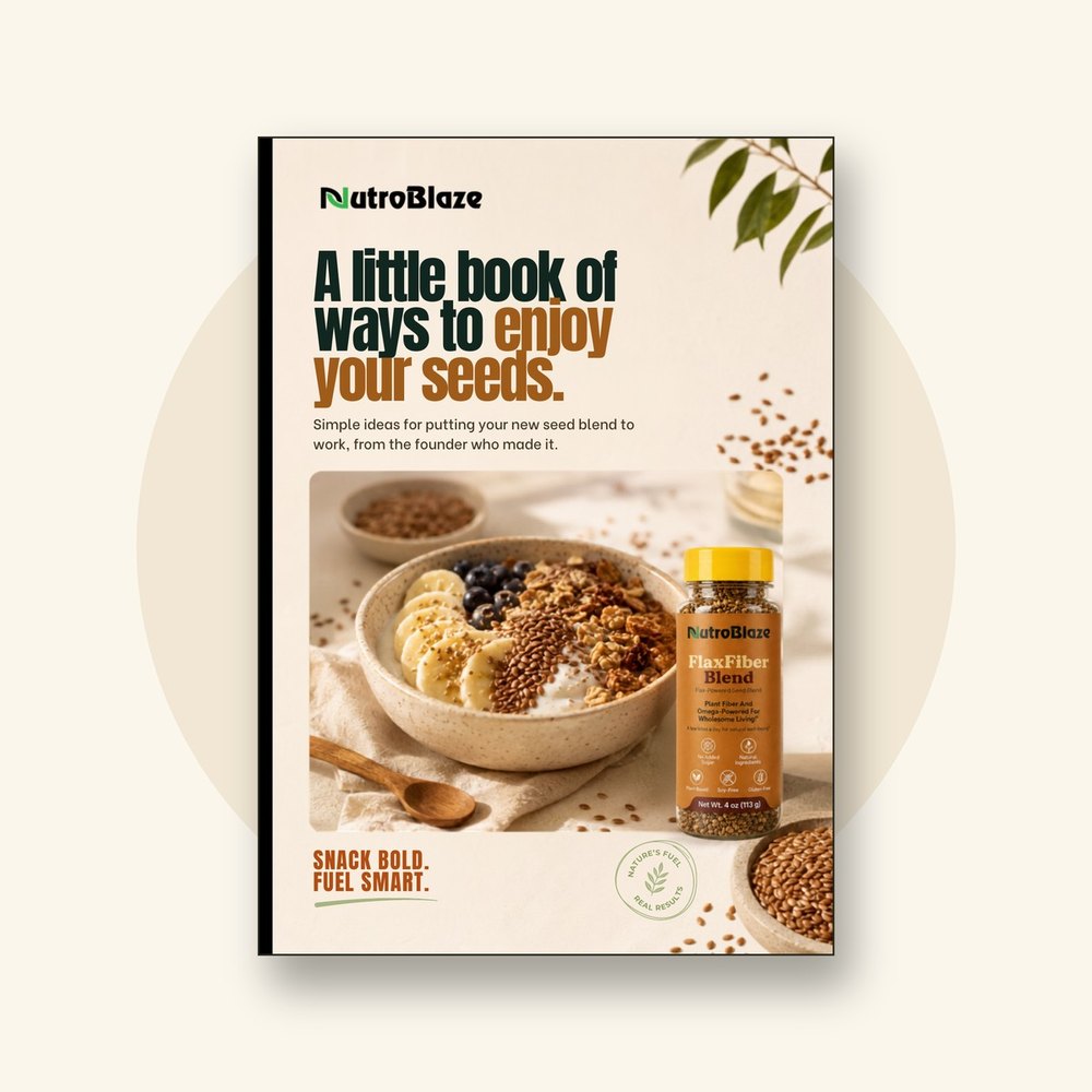 Cover of the NutroBlaze recipe booklet, A little book of ways to enjoy your seeds