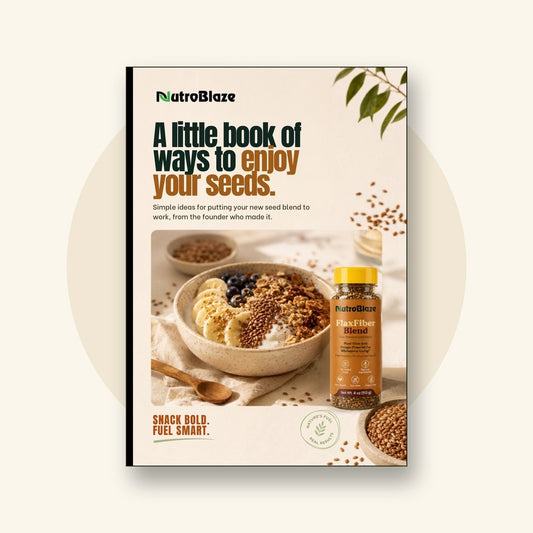 Cover of the NutroBlaze recipe booklet, A little book of ways to enjoy your seeds