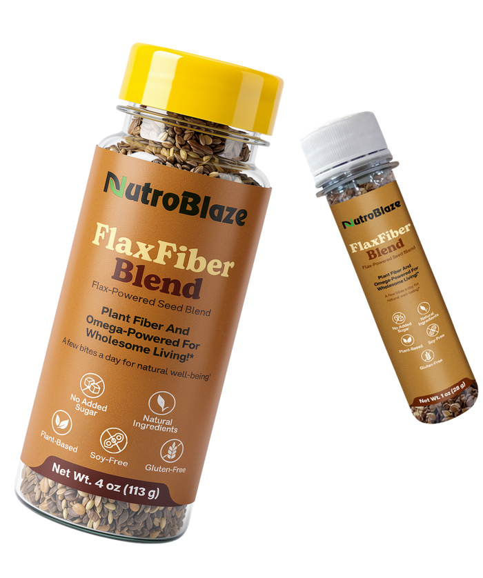 NutroBlaze FlaxFiber Blend, 4 oz jar and 1 oz tube